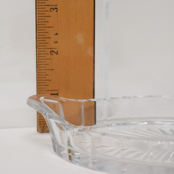 Vintage USA Heisey Glass Starburst Oval Relish Dish Clear Handle Diamond H - Picture 13 of 15